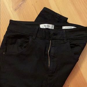 Guess high waisted black jeans